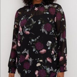 NEW Torrid Chiffon Mock Neck Long Sleeve Blouse Size 3X